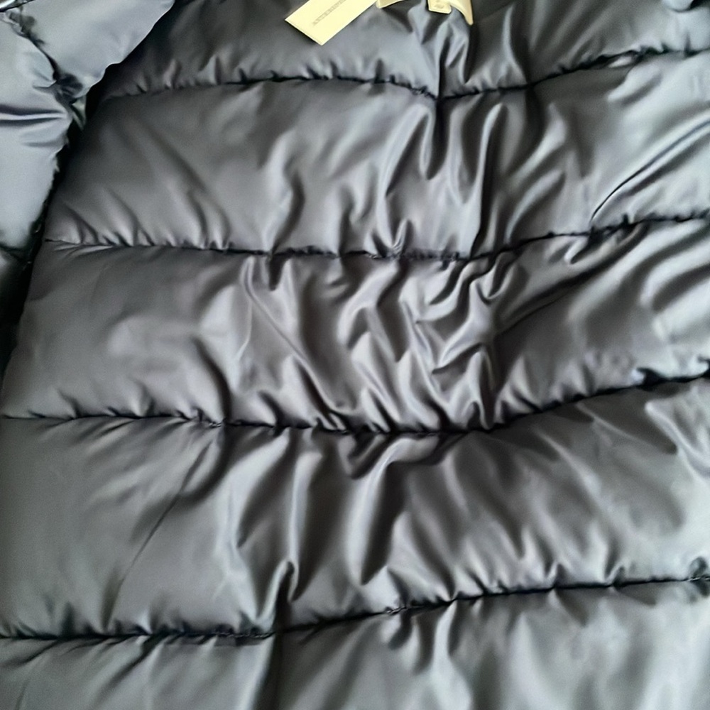 NWT Pilcro Anthropology Longline Shine blues hooded vest puffer jacket, size S - Picture 12 of 13